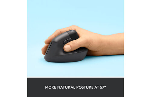 Logitech Lift Vertical Ergonomic Wireless Mouse - Graphite