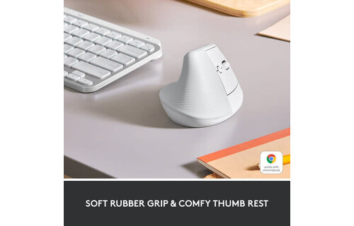 Logitech Lift Vertical Ergonomic Wireless Mouse - Off White