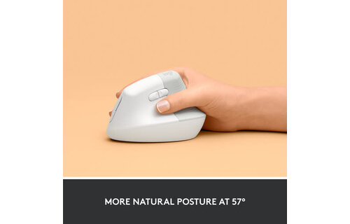 Logitech Lift Vertical Ergonomic Wireless Mouse - Off White