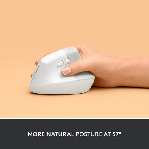 Logitech Lift Vertical Ergonomic Wireless Mouse - Off White