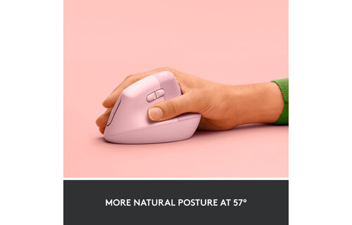 Logitech Lift Vertical Ergonomic Wireless Mouse - Rose