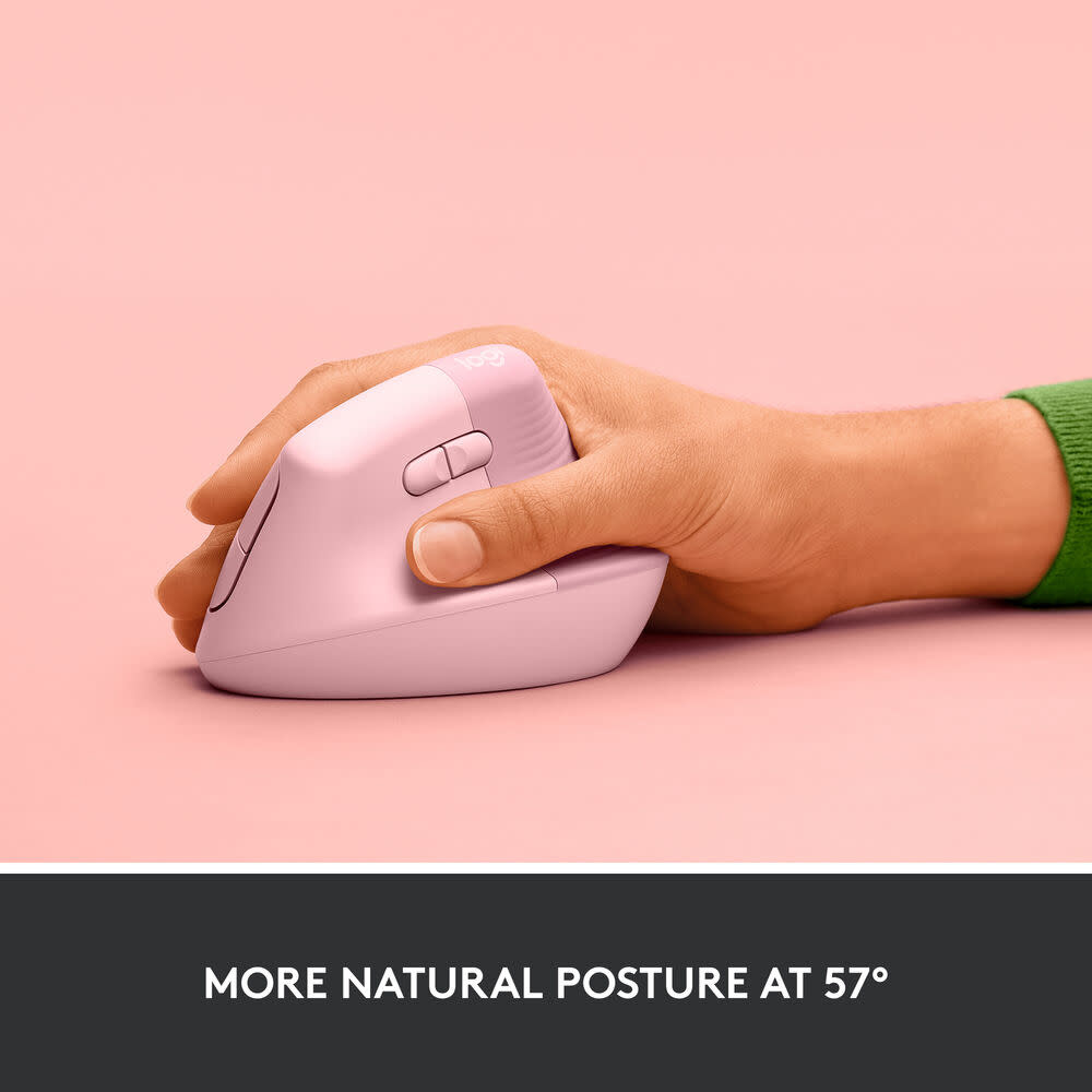 Logitech Lift Vertical Ergonomic Wireless Mouse - Rose