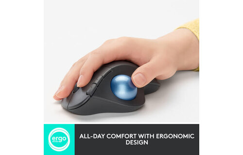 Logitech M575s Ergo Wireless Trackball Mouse Black+Blue