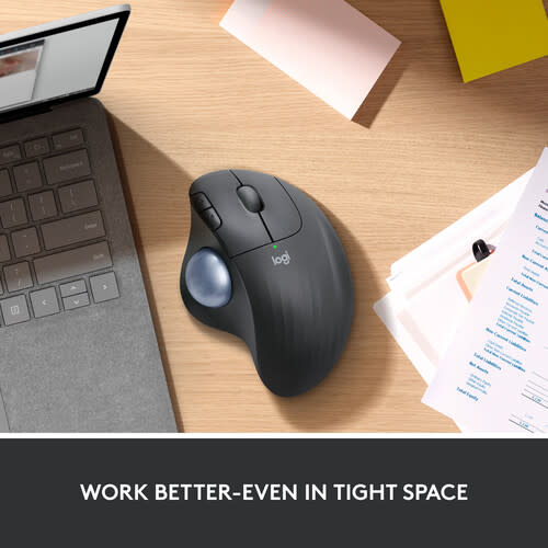 Logitech M575s Ergo Wireless Trackball Mouse Black+Blue