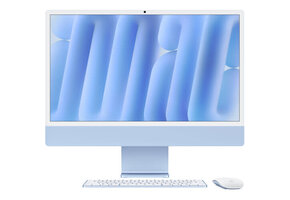 Apple 24" iMac, Blue, 4.5K (4480 x 2520) Display, M4 (8-Core CPU, 8-Core GPU), 16GB, 256GB, macOS (late 2024)