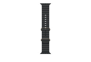 Apple Watch Band 49mm Black Ocean Band w/ Natural Titanium Finish (also compatible with 44/45/46mm watches) (fits 130-200mm wrists)