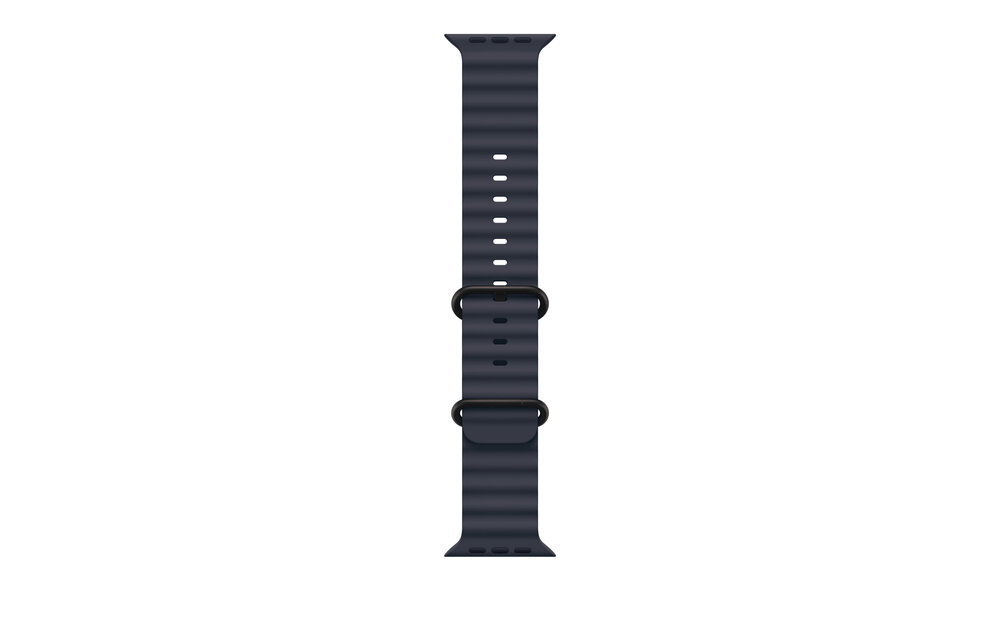 Apple Watch Band 49mm Navy Ocean Band w/ Black Titanium Finish (also compatible with 44/45/46mm watches) (fits130-200mm wrists)