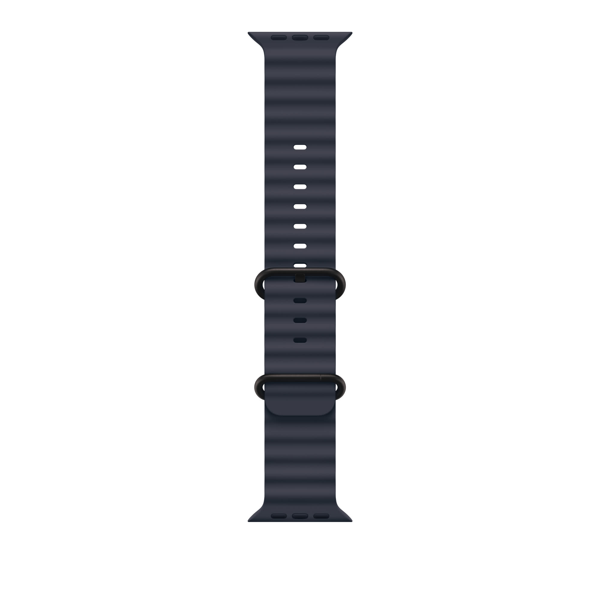 Apple Watch Band 49mm Navy Ocean Band w/ Black Titanium Finish (also compatible with 44/45/46mm watches) (fits130-200mm wrists)