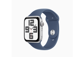 Apple FTZ Watch SE 2nd gen (GPS, 44mm, Silver Aluminum Case, Denim Sport Band - M/L) (fits 150-200mm wrists) WSL