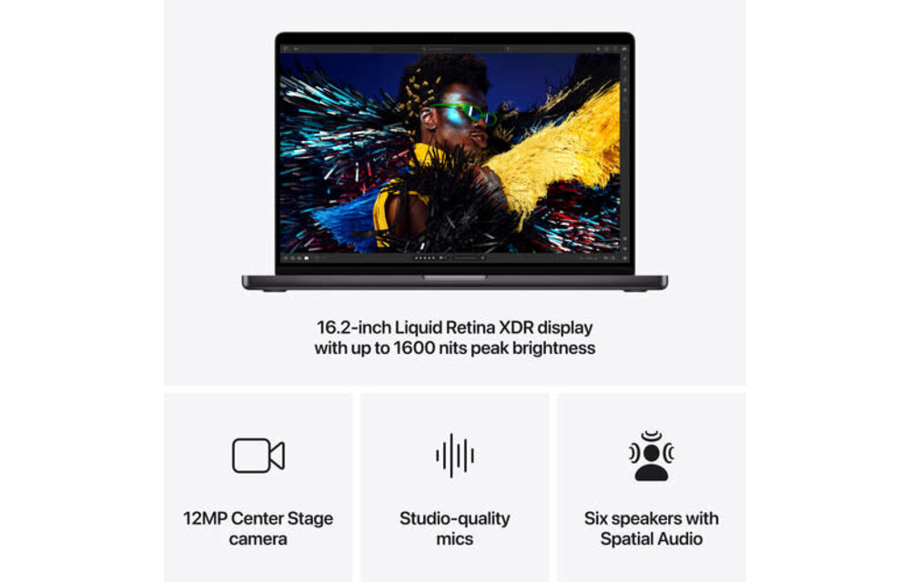 Apple 16" MacBook Pro (M4 Pro 14-Core CPU, 20-Core GPU), 48GB, 512GB, Three Thunderbolt 5 ports, Space Black