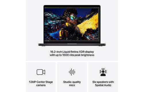 Apple 16" MacBook Pro (M4 Pro 14-Core CPU, 20-Core GPU), 48GB, 512GB, Three Thunderbolt 5 ports, Space Black
