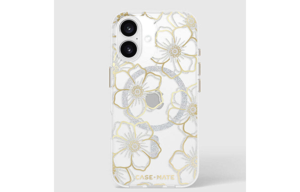 Case-Mate Floral Gems Case with MagSafe for 16  - Gold