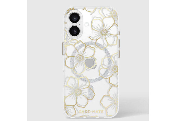 Case-Mate Floral Gems Case with MagSafe for 16  - Gold