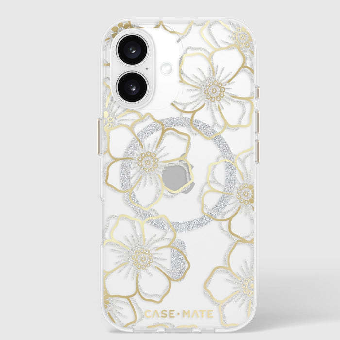 Case-Mate Floral Gems Case with MagSafe for 16  - Gold