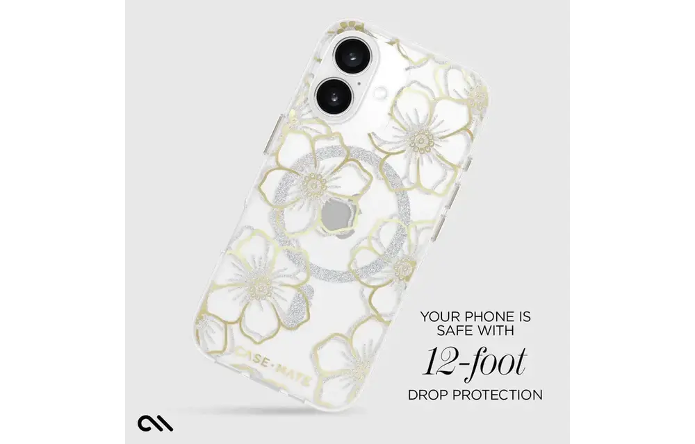 Case-Mate Floral Gems Case with MagSafe for 16  - Gold