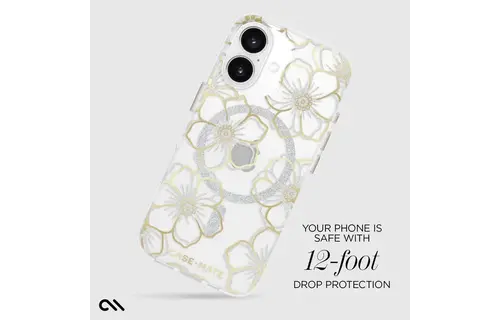 Case-Mate Floral Gems Case with MagSafe for 16  - Gold