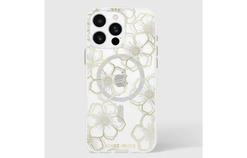 Case-Mate Floral Gems Case with MagSafe for 16 Pro Max - Gold