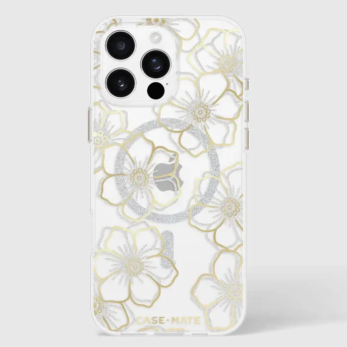 Case-Mate Floral Gems Case with MagSafe for 16 Pro Max - Gold