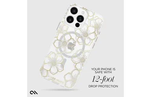 Case-Mate Floral Gems Case with MagSafe for 16 Pro Max - Gold