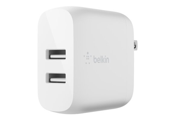 Belkin BOOST↑ CHARGE 24w USB-A Dual Port  Wall Charger Silver