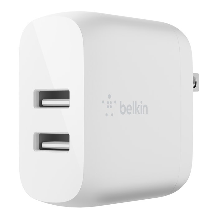 Belkin BOOST↑ CHARGE 24w USB-A Dual Port  Wall Charger Silver