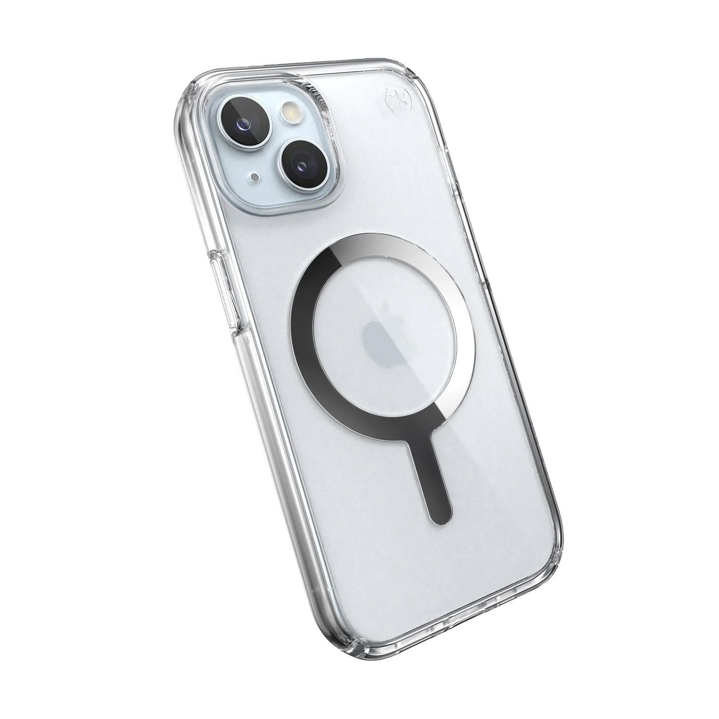 Speck Presidio Perfect Clear Case with MagSafe for iPhone 16e/15/14/13 - Clear/Chrome