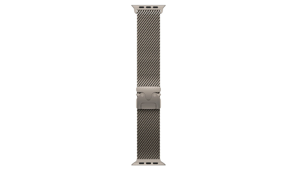 Apple Watch Band 49mm Natural  Titanium Milanese Loop Band M (also compatible with 44/45/46mm watches) fits 155-185mm wrists