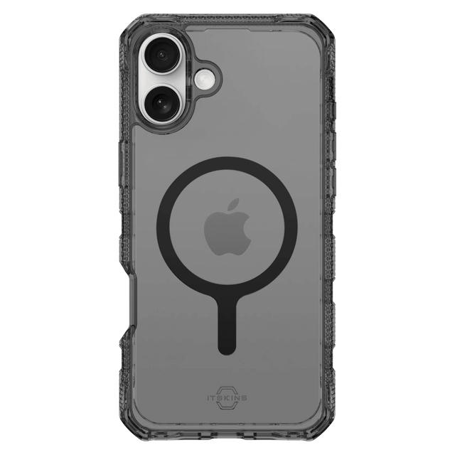 ItSkins Supreme R Clear Case with MagSafe for 16 - Graphite and Graphite Print