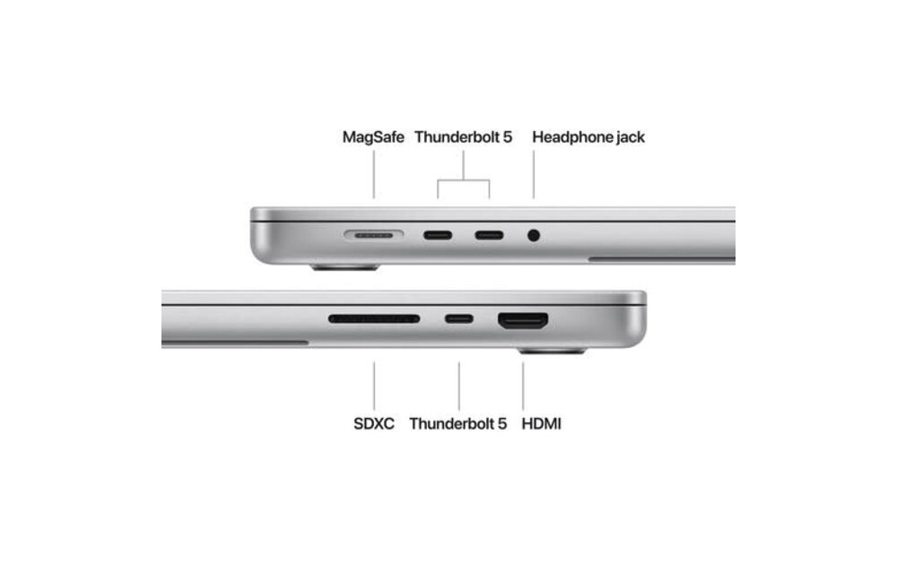 Apple 16" MacBook Pro (M4 Max 14-Core CPU, 32-Core GPU), 36GB, 1TB, Three Thunderbolt 5 ports, Silver
