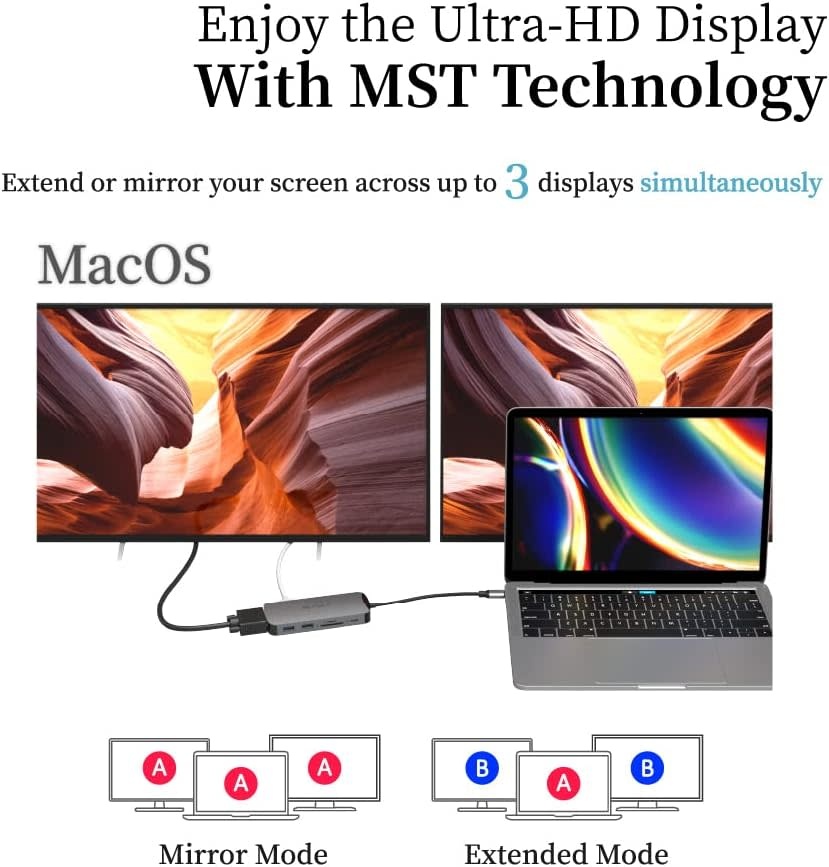 Adam Elements CASA Hub X 10-in-1 USB-C Hub - Ethernet, HDMI, USB3, USB-A 3.1 x 2, VGA, SD/Micro SD Reader