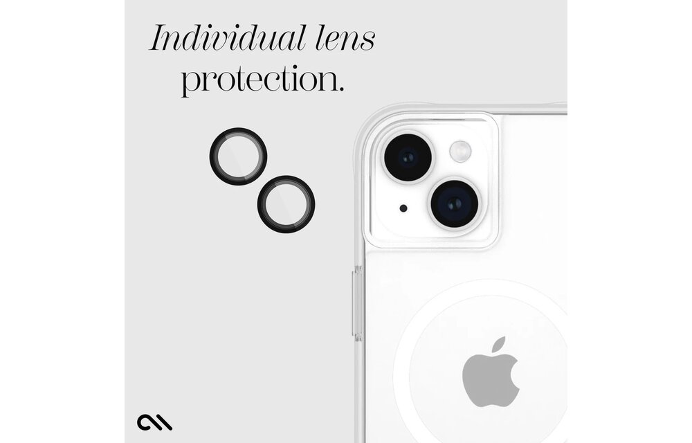 Case-Mate Rear Aluminum Ring Lens Protector for iPhone 15/15 Plus ONLY - Black