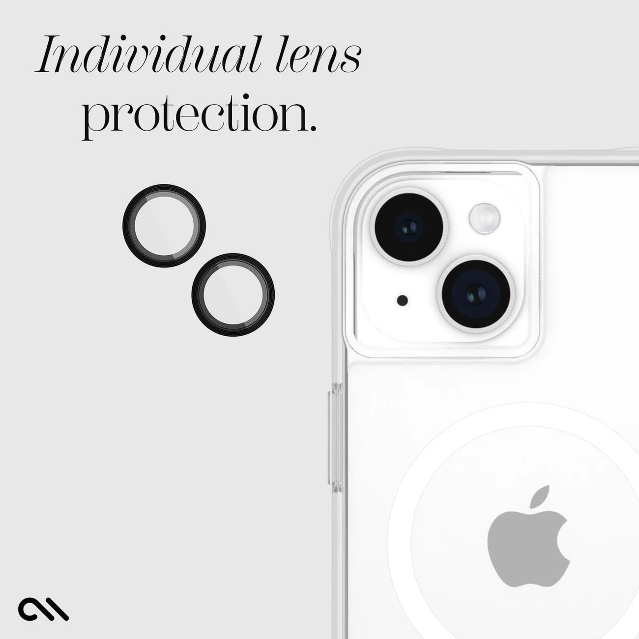 Case-Mate Rear Aluminum Ring Lens Protector for iPhone 15/15 Plus ONLY - Black