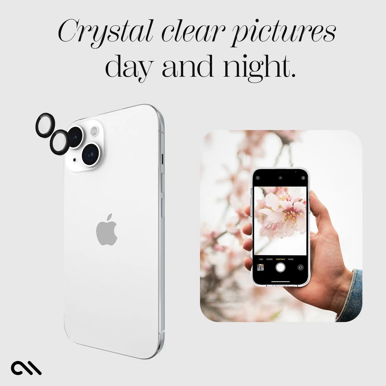 Case-Mate Rear Aluminum Ring Lens Protector for iPhone 15/15 Plus ONLY - Black