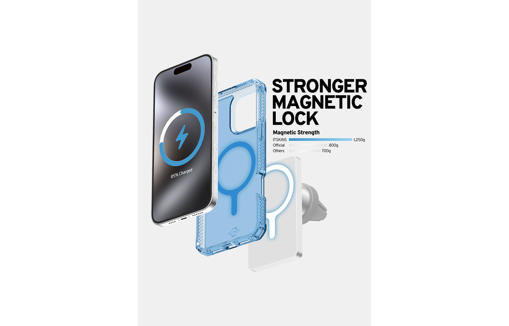 ItSkins Hybrid R Vapor Case w/ Magsafe for iPhone 16 Pro Max - Light Blue