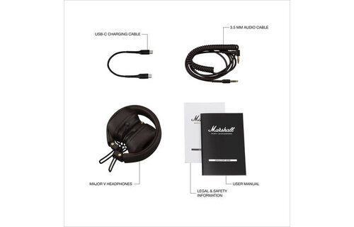 Marshall Major V On Ear Bluetooth Headphones Brown