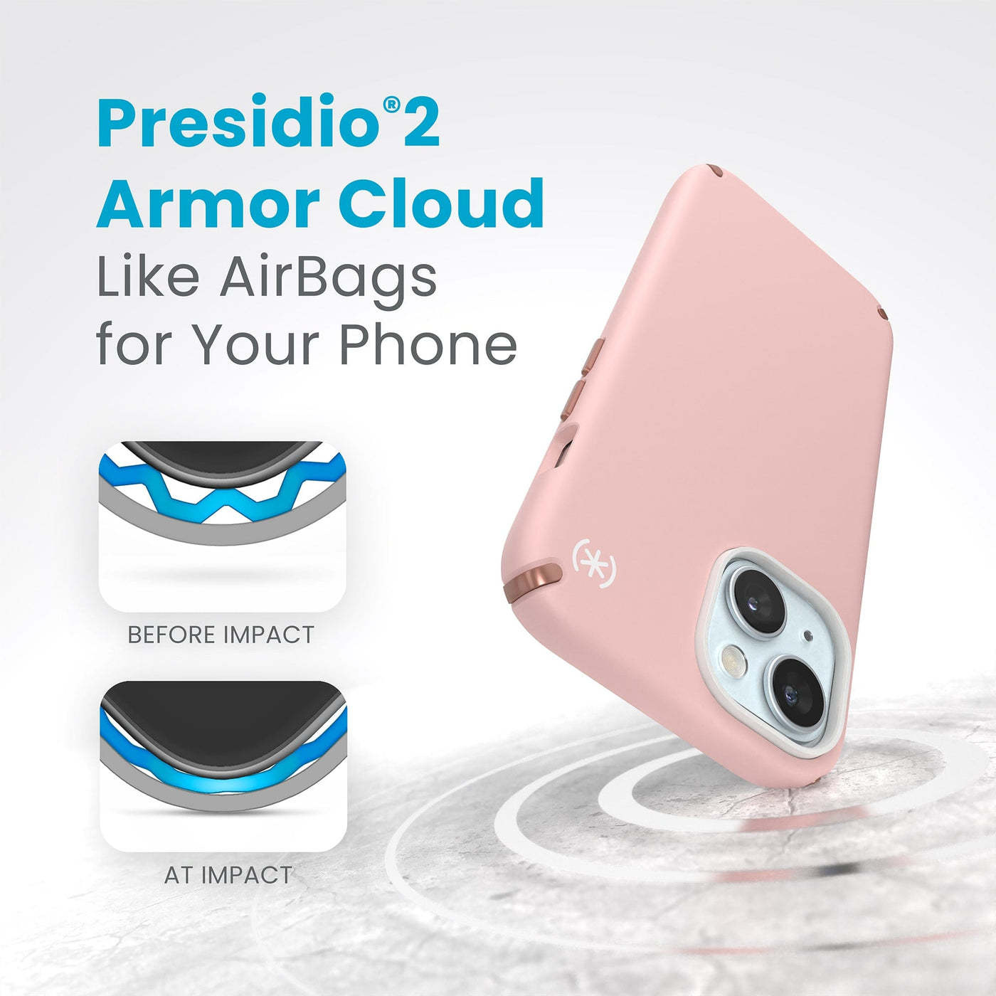 Speck Presidio2 Pro Case with Magsafe for iPhone 16e/15/14 13 - Dahlia Pink/Rose Copper