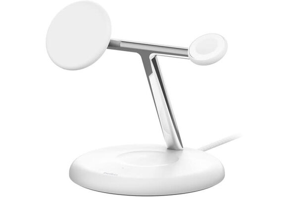 Belkin BOOST↑CHARGE Pro 3-in-1 Magnetic Wireless Charging Stand with Qi2 15W White