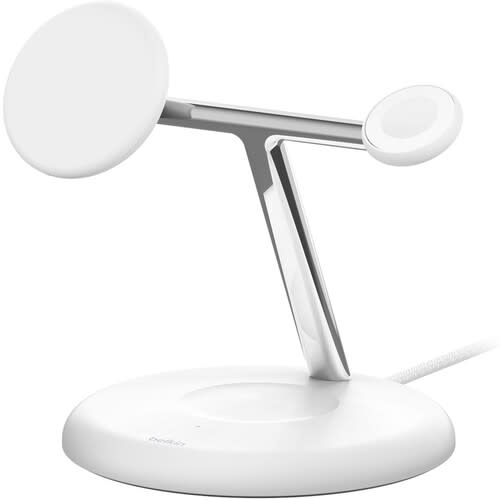 Belkin BOOST↑CHARGE Pro 3-in-1 Magnetic Wireless Charging Stand with Qi2 15W White