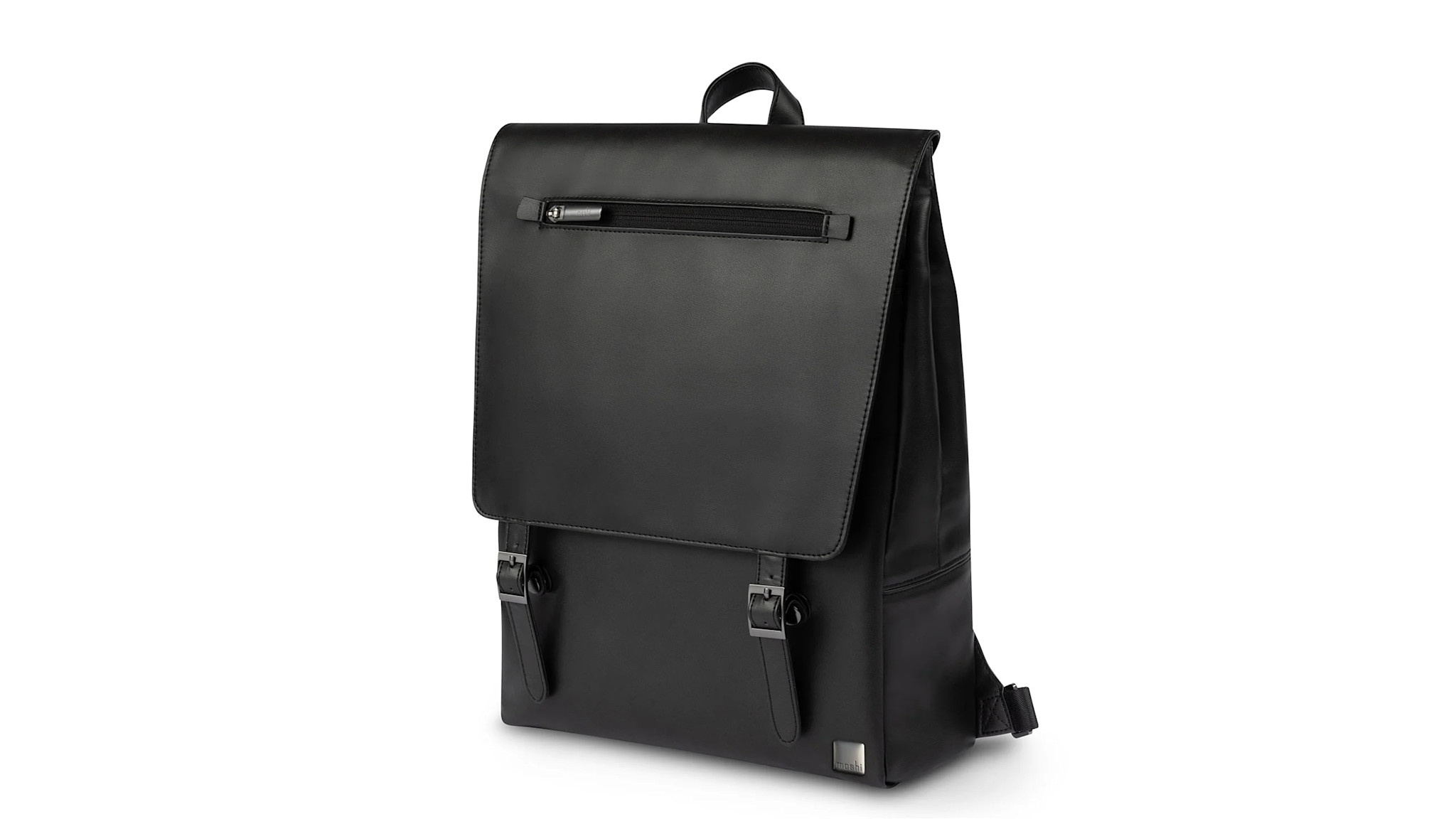 Moshi Helios Lite Leather Slim Laptop Backpack - Jet Black