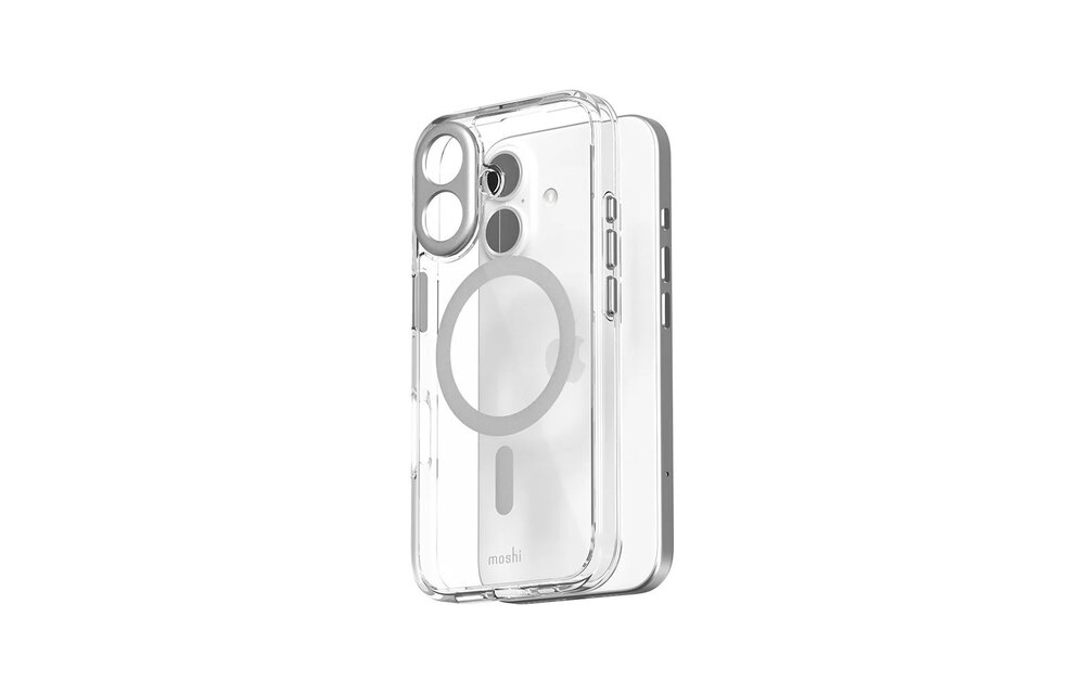 Moshi iGlaze Case with Magsafe for iPhone 16 - Luna Silver