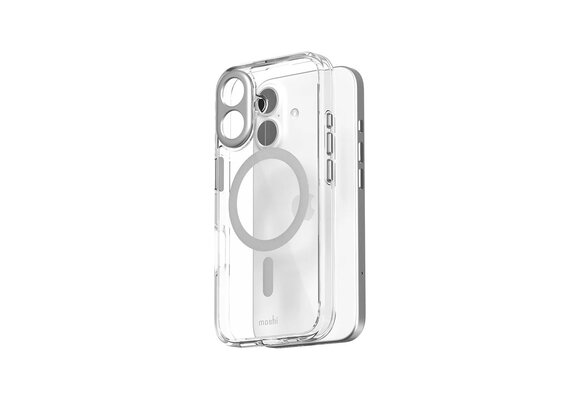 Moshi iGlaze Case with Magsafe for iPhone 16 - Luna Silver