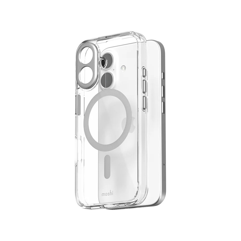Moshi iGlaze Case with Magsafe for iPhone 16 - Luna Silver