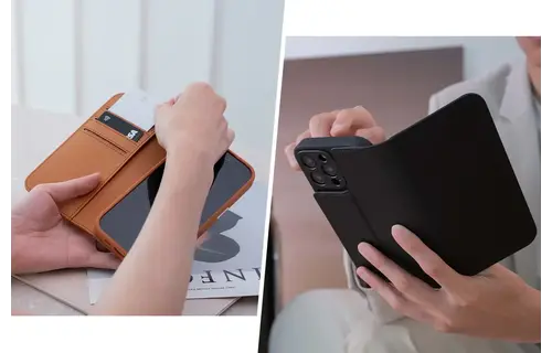 Moshi Overture Case /W DETACHABLE MAGNETIC WALLET for iPhone 16 Pro - Charcoal Black