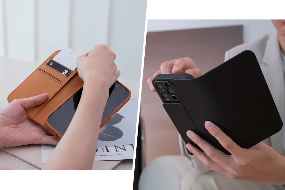 Moshi Overture Case /W DETACHABLE MAGNETIC WALLET for iPhone 16 Pro Max - Charcoal Black