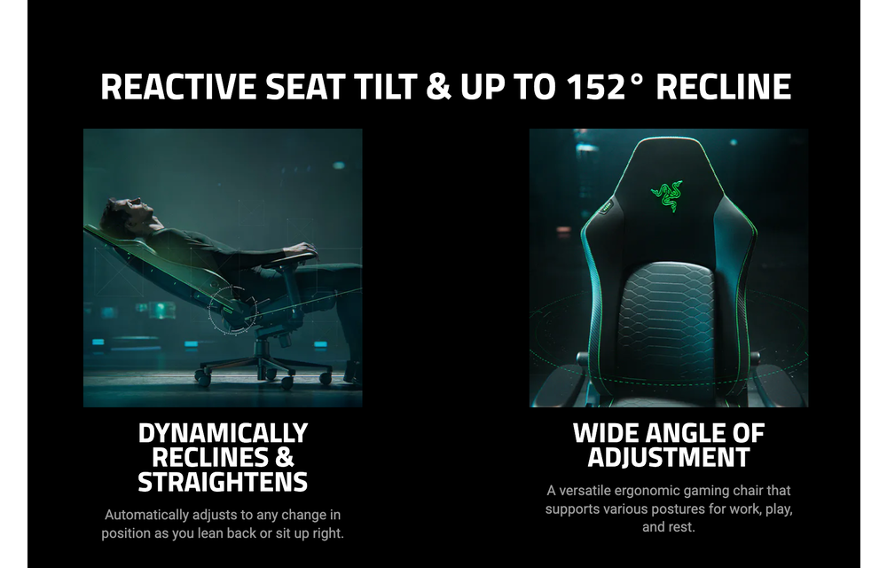 Razer Iskur V2 Gaming Chair with Adaptive Lumbar Support Synthetic Leather/Black (assembly required)