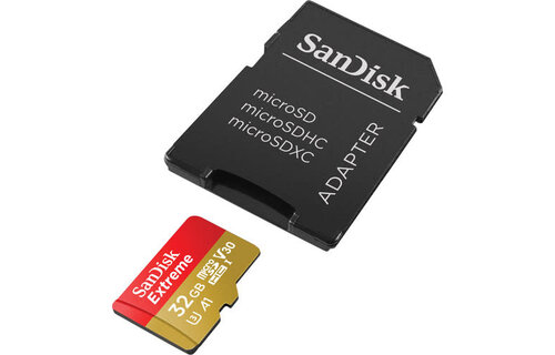 SanDisk 32GB Extreme UHS-I microSDXC  (V30) Memory Card with SD Adapter
