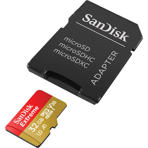 SanDisk 32GB Extreme UHS-I microSDXC  (V30) Memory Card with SD Adapter