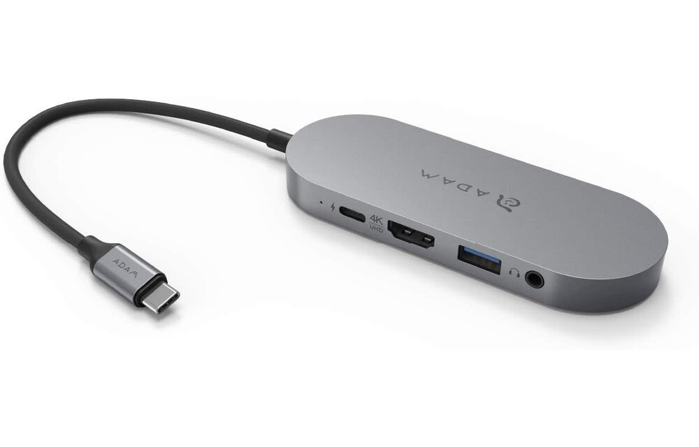 Adam Elements CASA HUB 5-in-1 USB-C 3.1 SSD Hub 240GB w/ built in 1TB storage- Grey