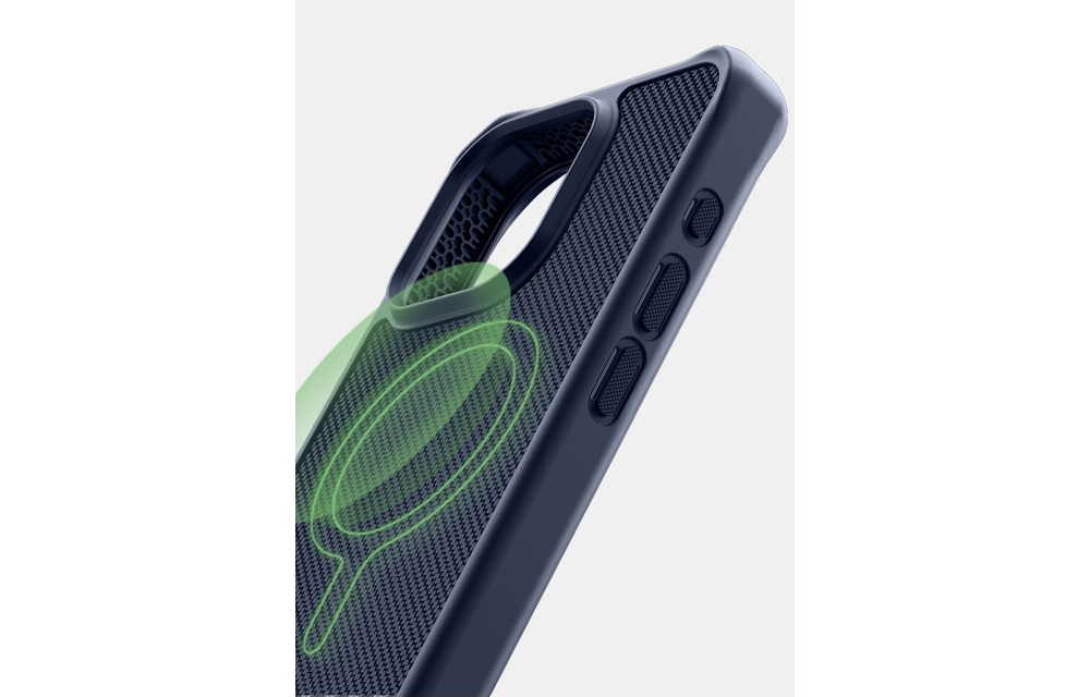 Itskins Ballistic R Nylon Case w/ Magsafe for iPhone 15 Pro Max - Dark Blue
