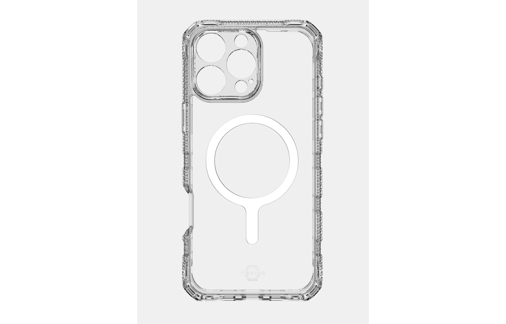 ItSkins Supreme R Clear Case with MagSafe for 16  Pro Max - Transparent White Print